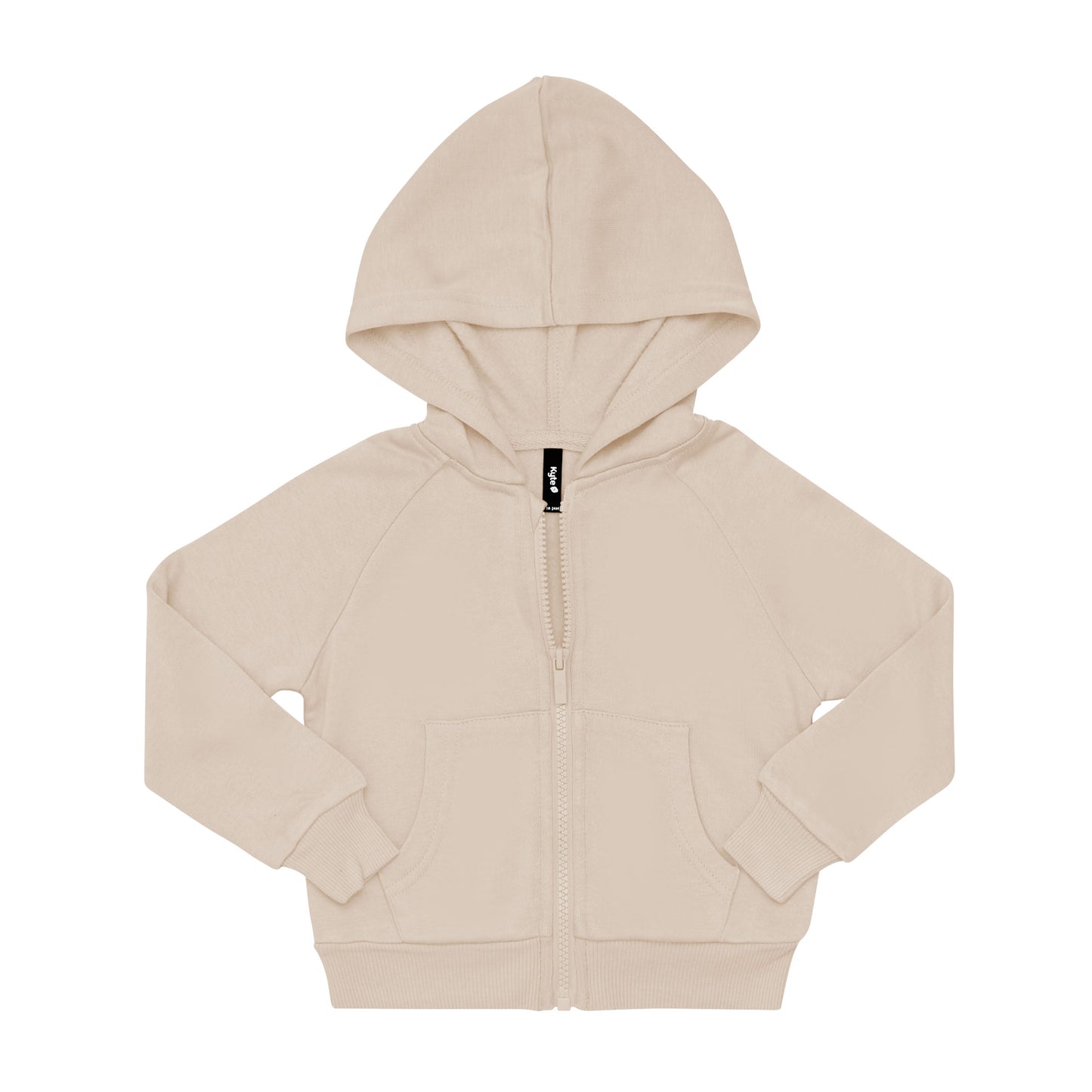 Fleece Zip Up Hoodie in Almond
