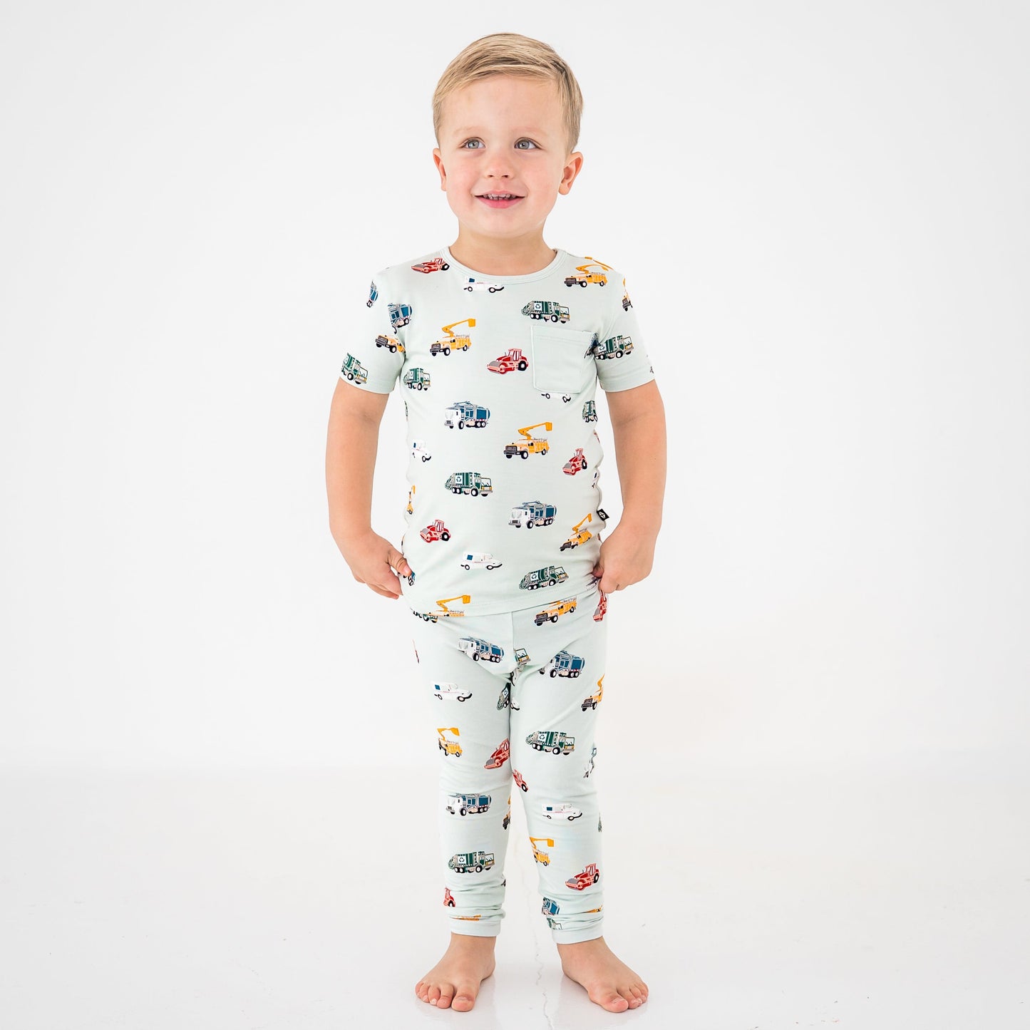 Short Sleeve with Pants Pajamas in City Vehicles