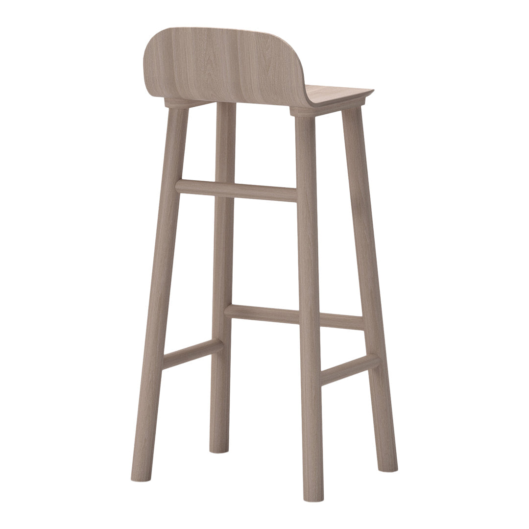 Beech Shell 75 Barstool - Low Back