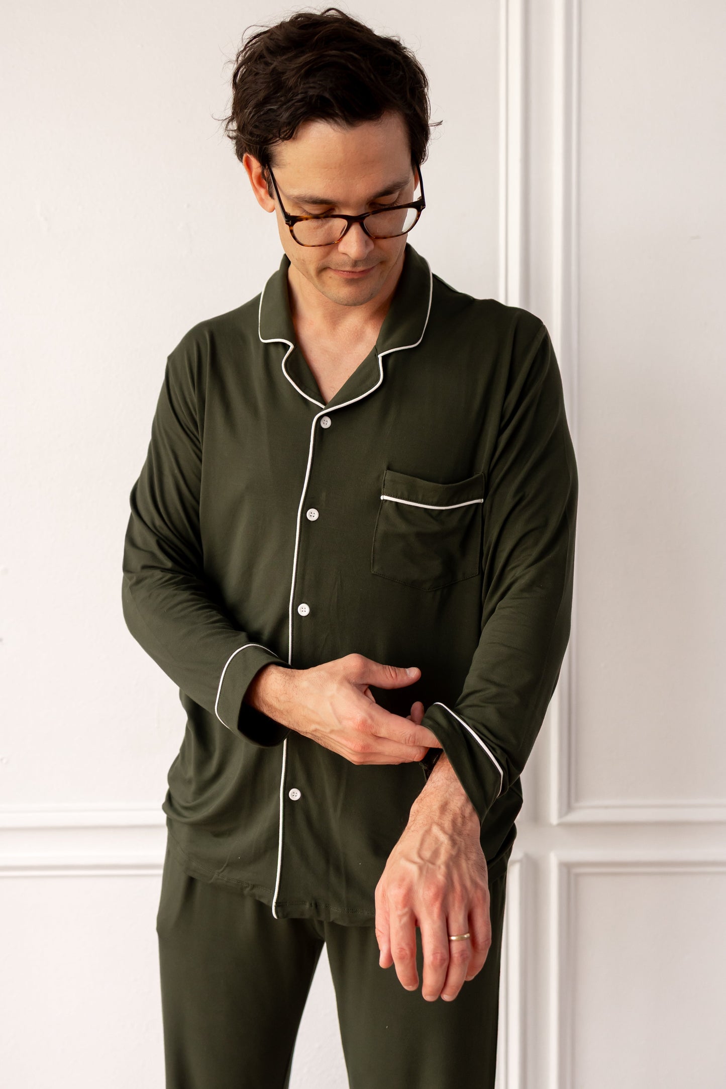 Men's Long Sleeve Pajama Set in Fir
