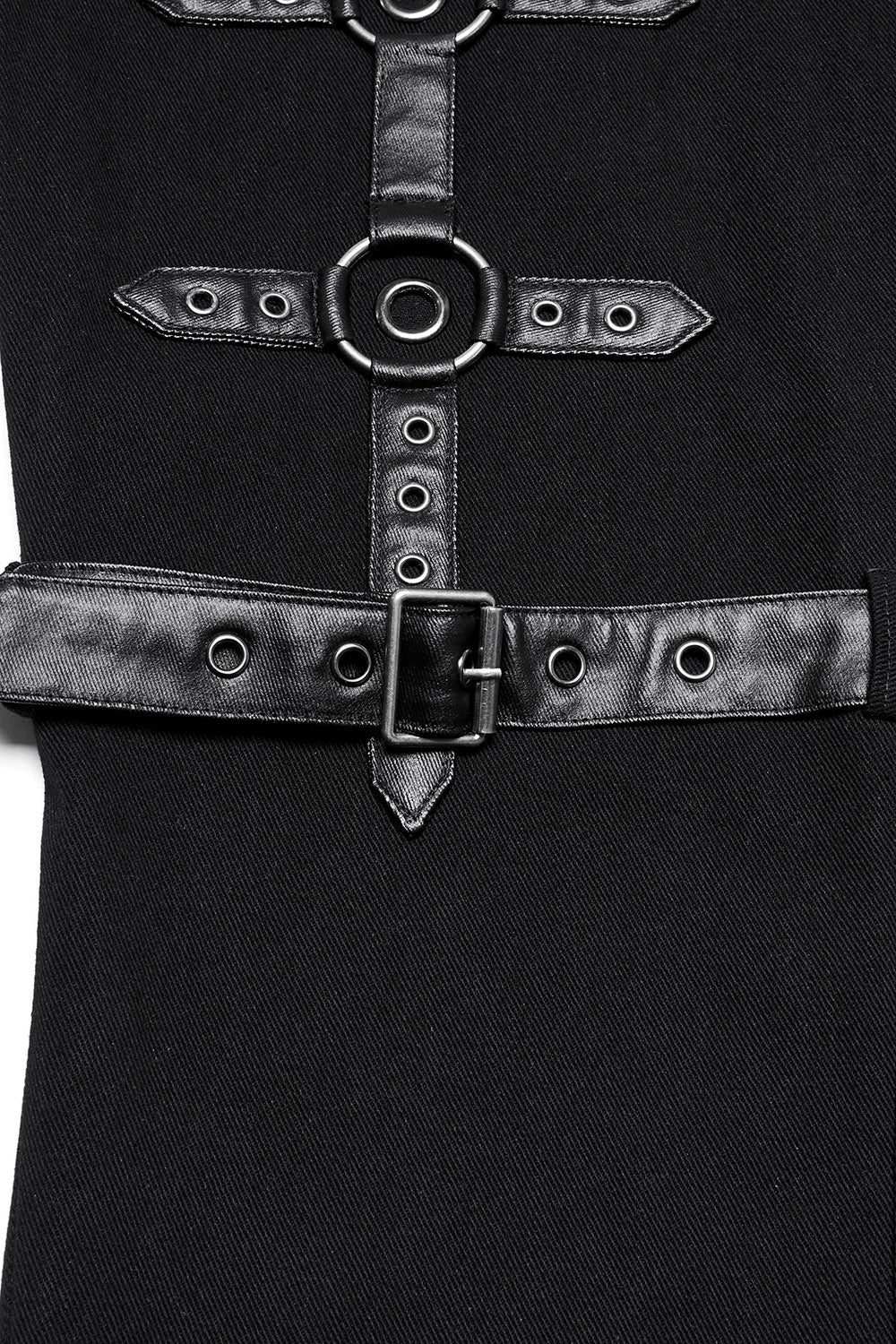 Black Oil Buckle Pants