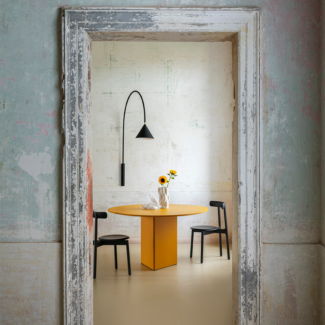Albio Organic Dining Table w/ Lacquered Top