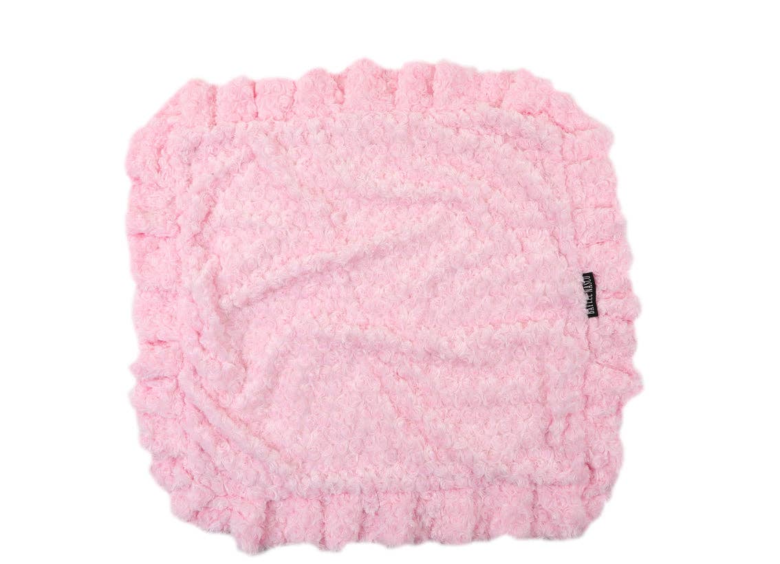 Baylee Nasco - Pink Rosebud with Cream Shag Blanket