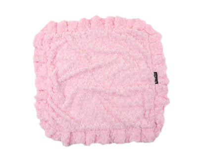 Baylee Nasco - Pink Rosebud with Cream Shag Blanket