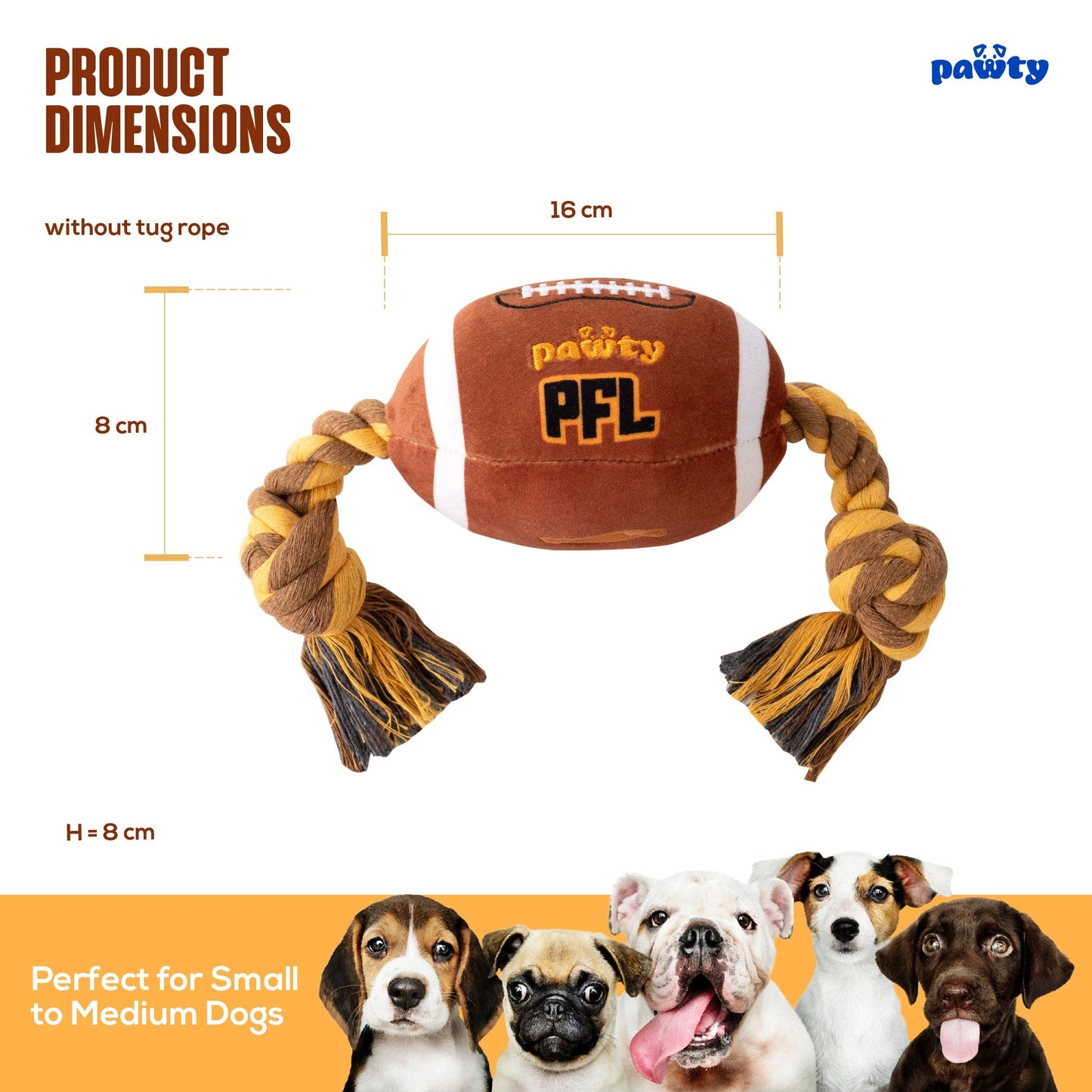 PAWTY Dog Toys - PAWTY FOOTBALL