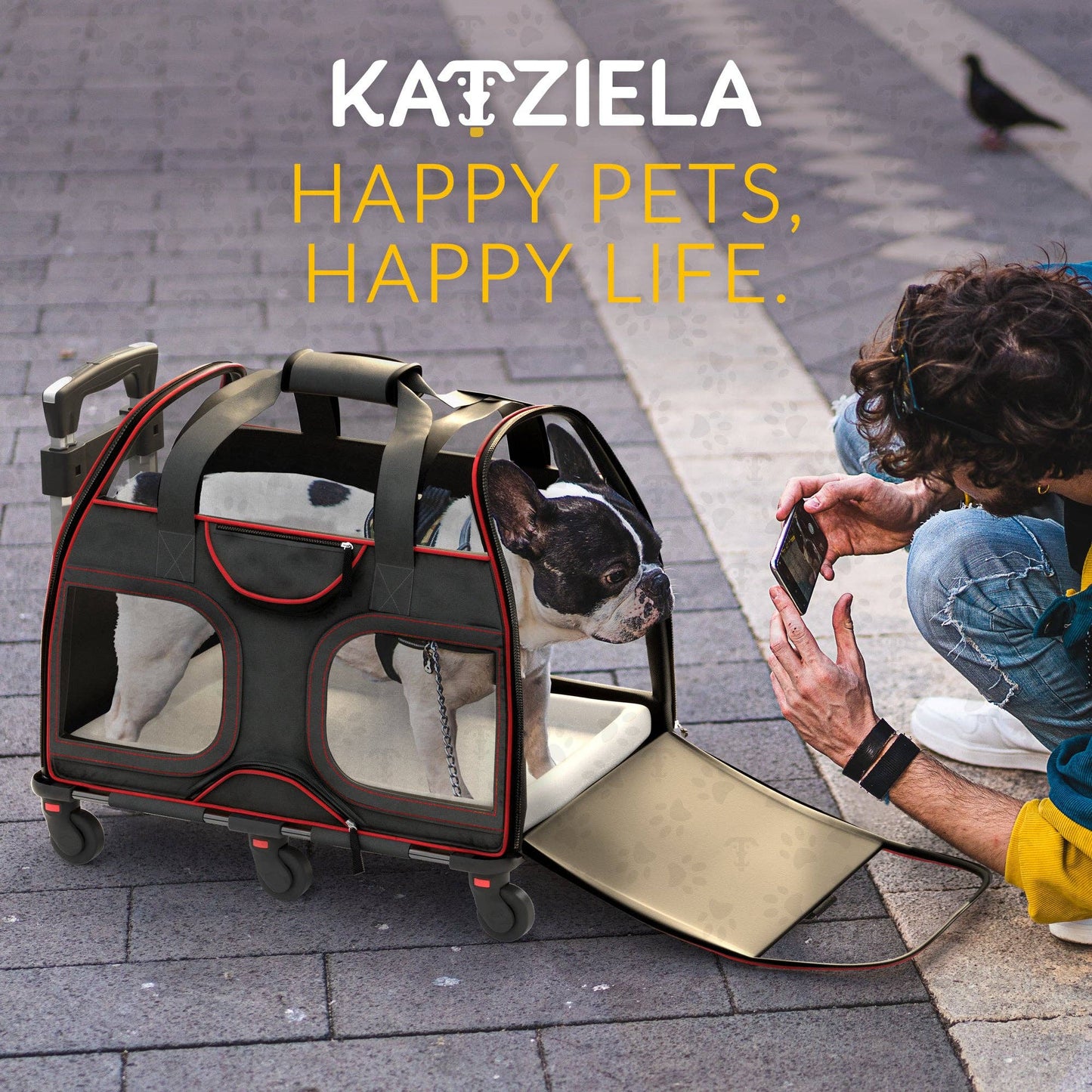 Luxury Rider Pet Carrier with Removable Wheels - 4 Colors: Black and Blue