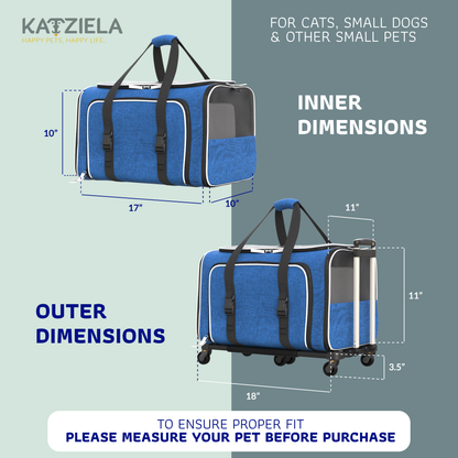 Katziela - Katziela Rolling Rover Airline Compliant Expandable Wheeled Pet Carrier