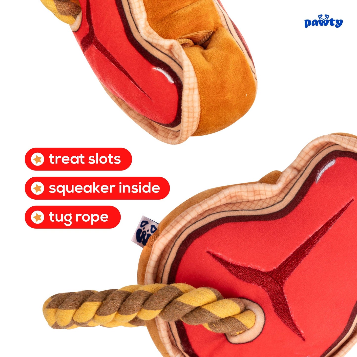 PAWTY Dog Toys - STEAK
