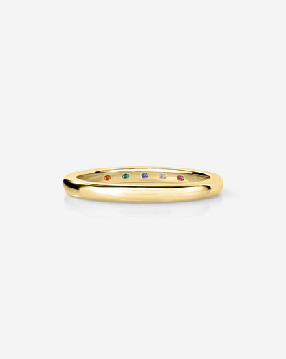 2 mm Classic Gold Band with Birthstone