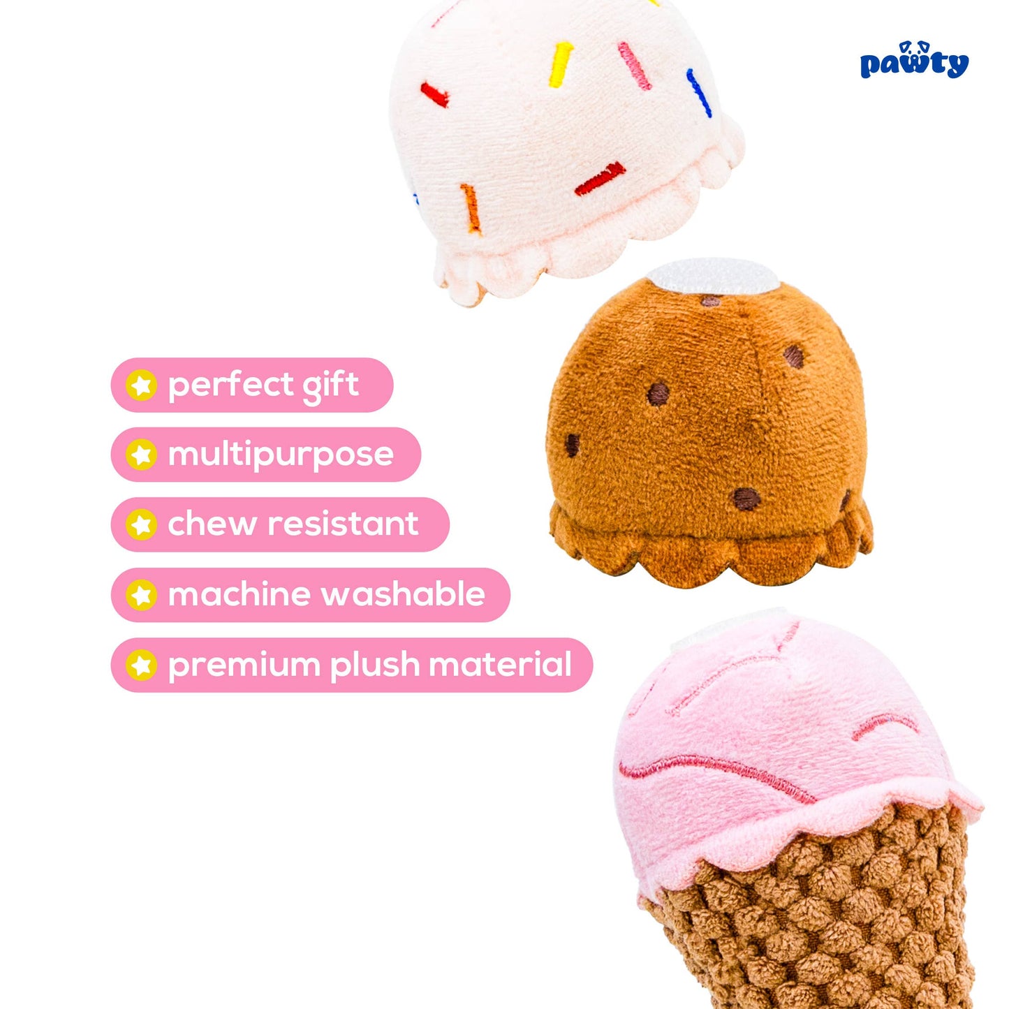 PAWTY Dog Toys - PAWTY's Ice Cream Interactive Dog Toy