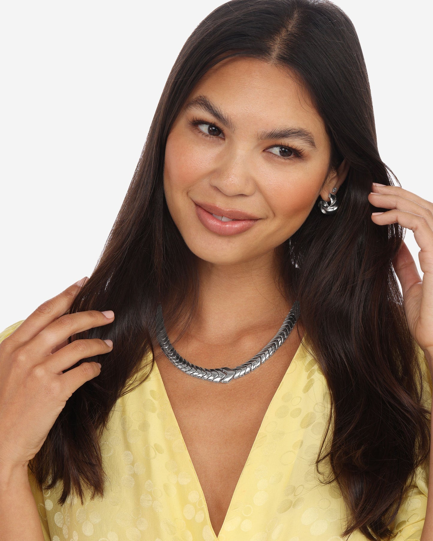 Serpent Herringbone Collar - Silver
