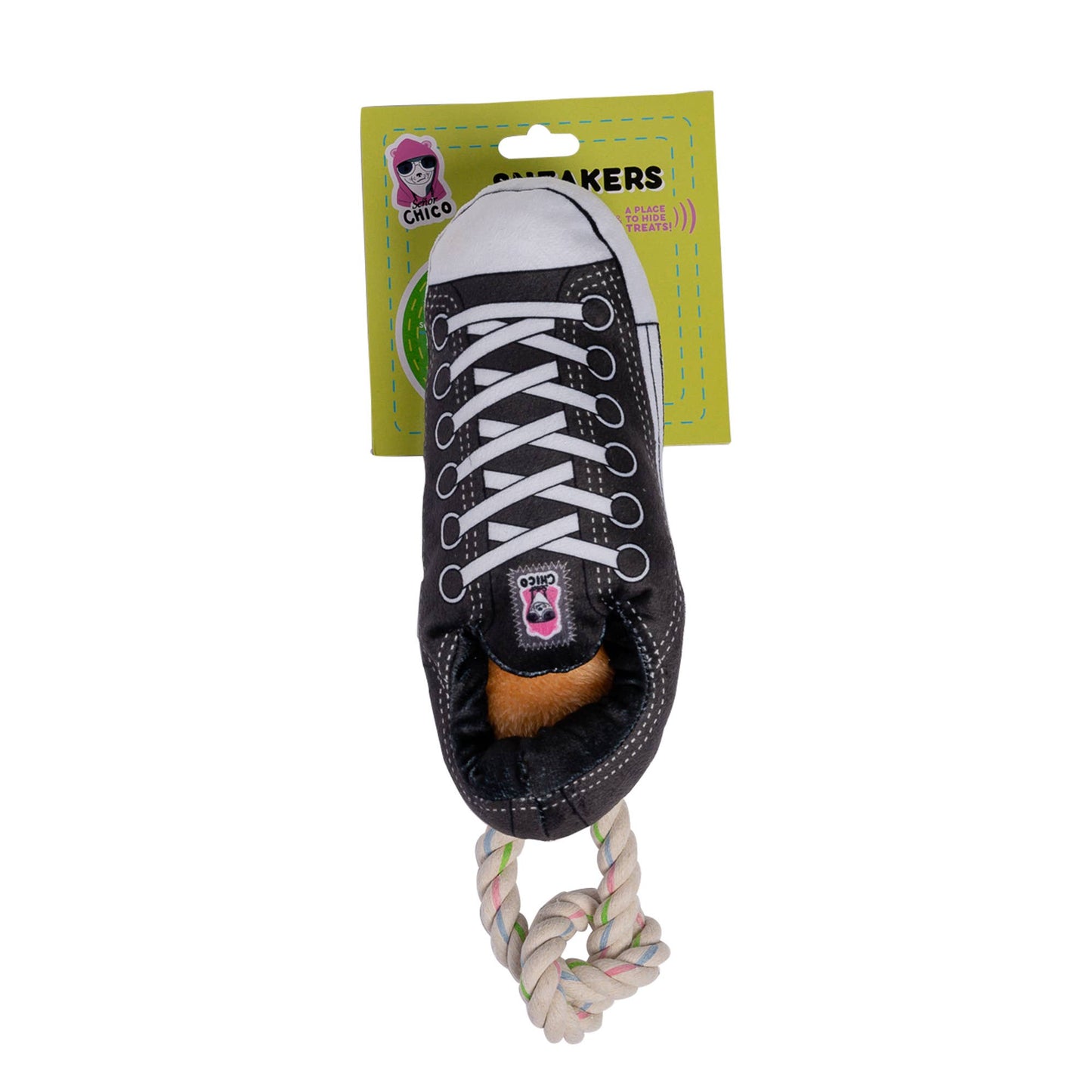 Jojo Modern Pets - Squeaking Comfort Plush Sneaker Dog Toy - Black
