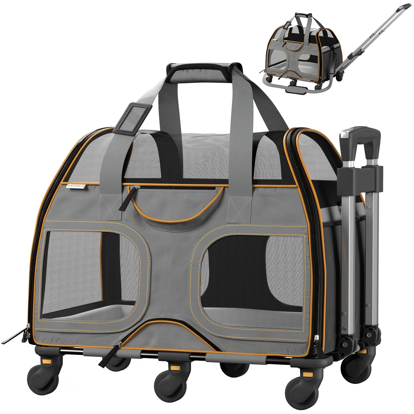 Luxury Rider Pet Carrier with Removable Wheels - 4 Colors: Black and Blue