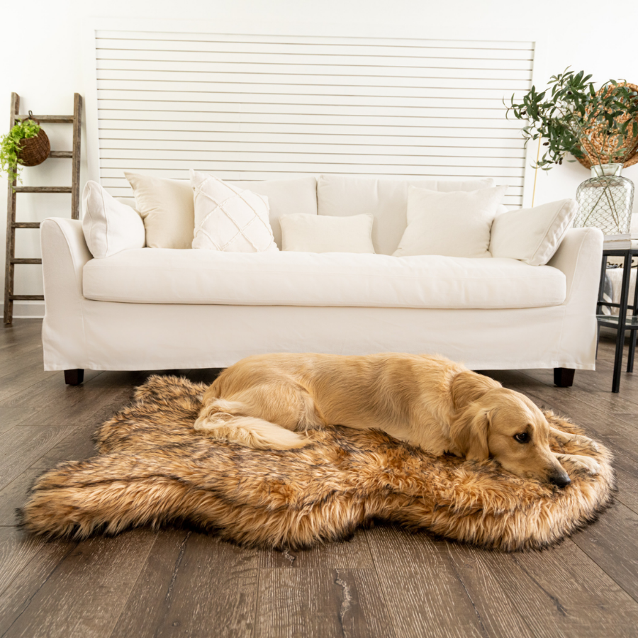 Paw Brands - PupRug by Paw.com™ Faux Fur Orthopedic Dog Bed - Curve Sable Tan