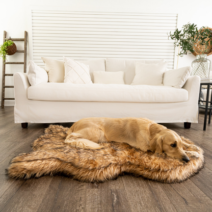 Paw Brands - PupRug by Paw.com™ Faux Fur Orthopedic Dog Bed - Curve Sable Tan
