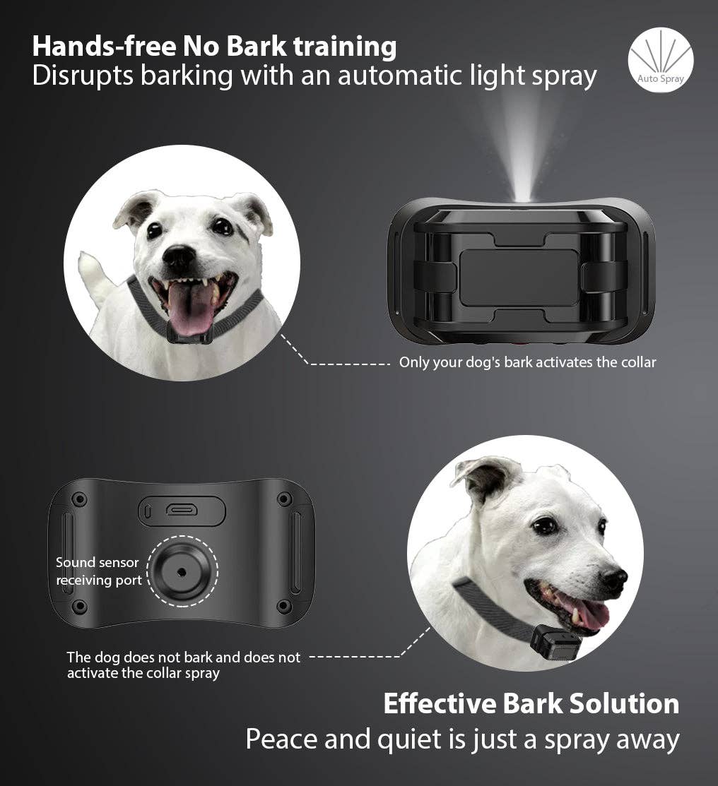 Pet Life - Pet Life ® Bark-Myst 3-Level Sensitivity of Spray and Tone Anti-Bark Dog Collar