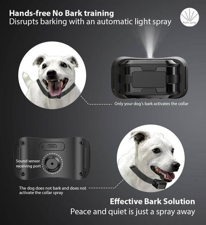 Pet Life - Pet Life ® Bark-Myst 3-Level Sensitivity of Spray and Tone Anti-Bark Dog Collar