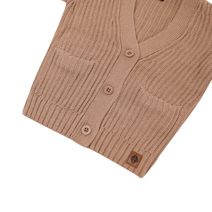 Chunky Knit Oversized Cardigan in Latte
