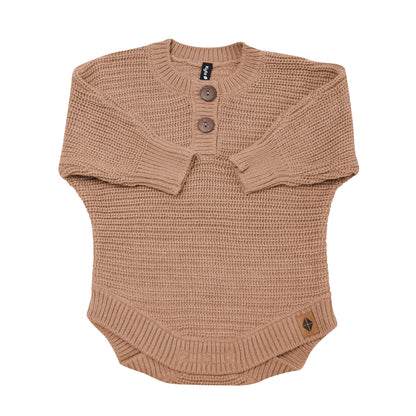 Chunky Knit Romper in Latte