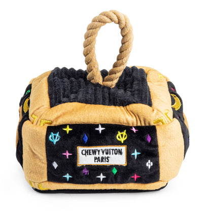 Haute Diggity Dog - Black Monogram Chewy Vuiton Trunk Dog Toy
