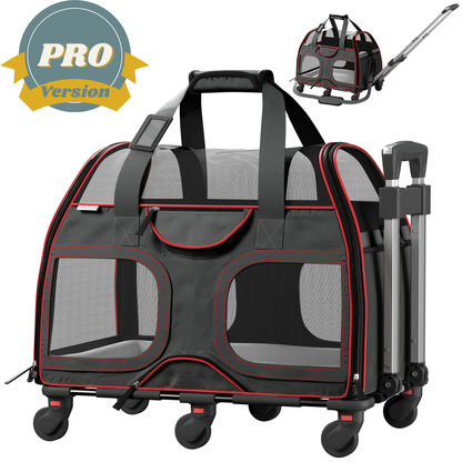 Luxury Rider Pet Carrier with Removable Wheels - 4 Colors: Black and Blue