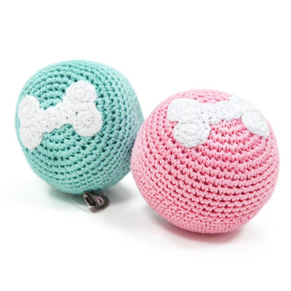 Dogo Pet - Crochet Toy - Bone Ball Pink