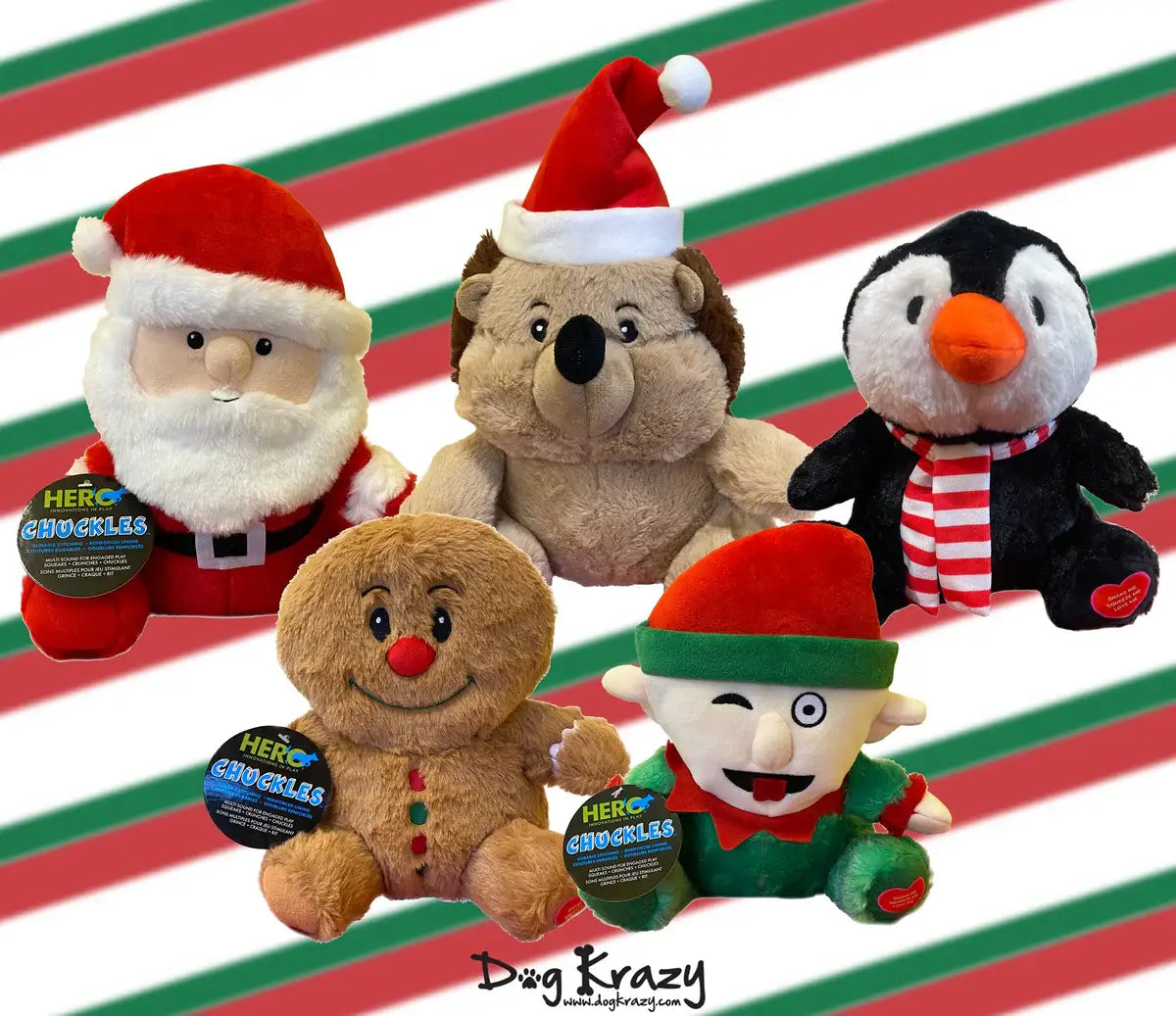 Caitec Inc - Chuckles Holiday Elf Plush Dog Toy