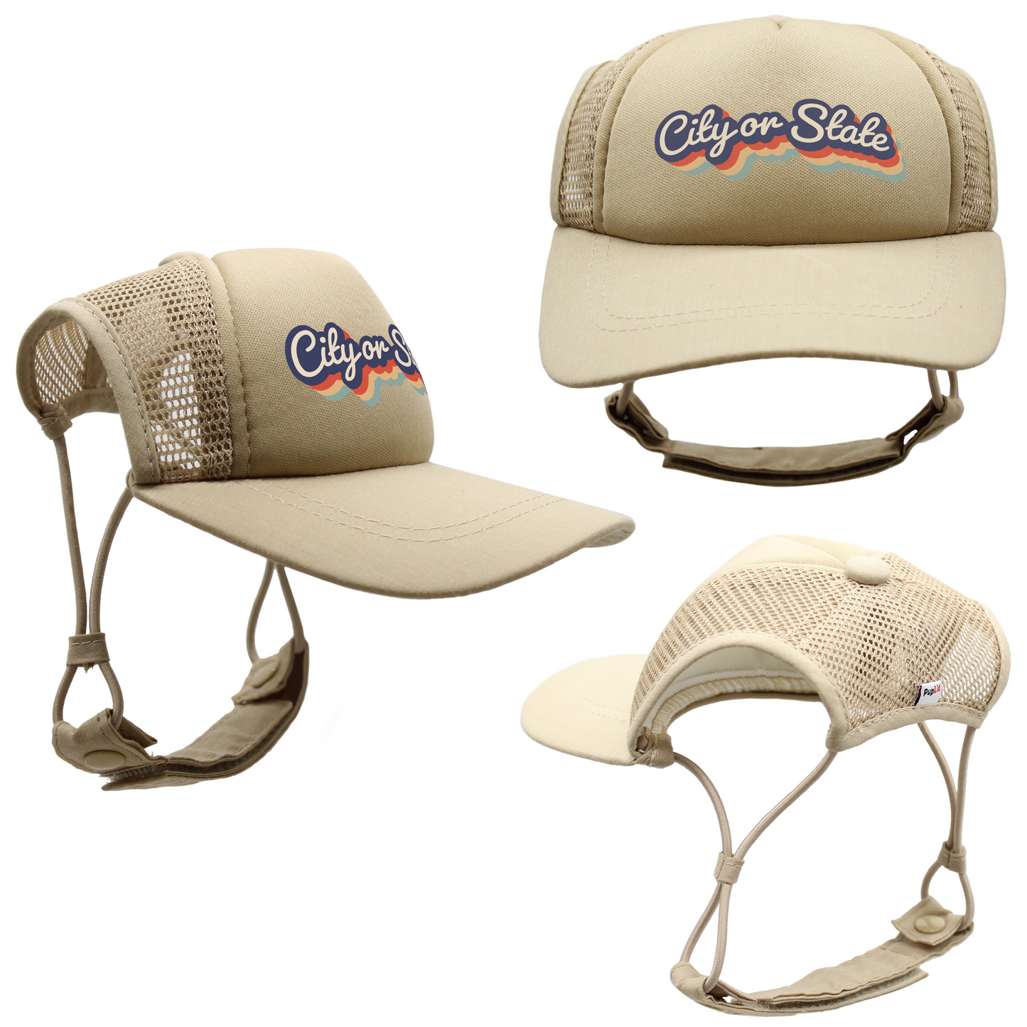 PupLid - Custom Retro Text | Trucker Hat for Dogs