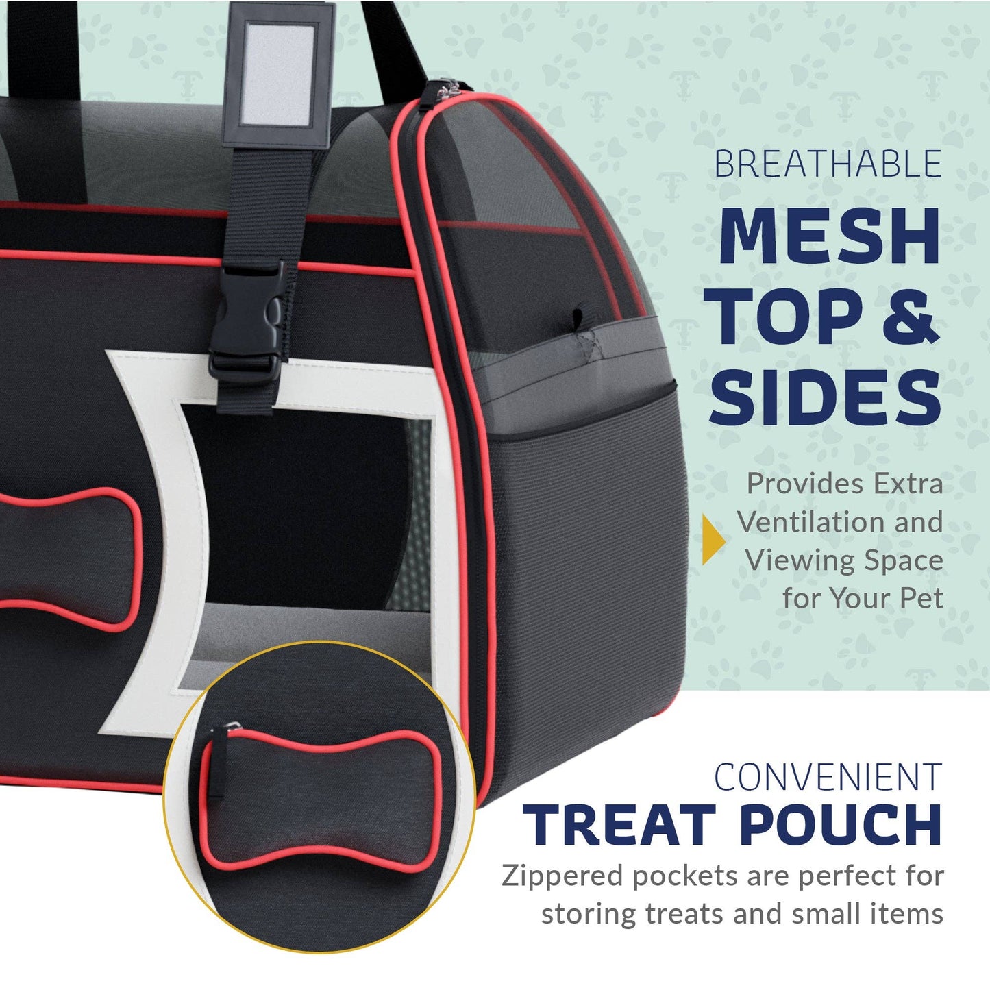 Bone Cruiser Pet Carrier with Removable Wheels - 2 Options: Gray and Red