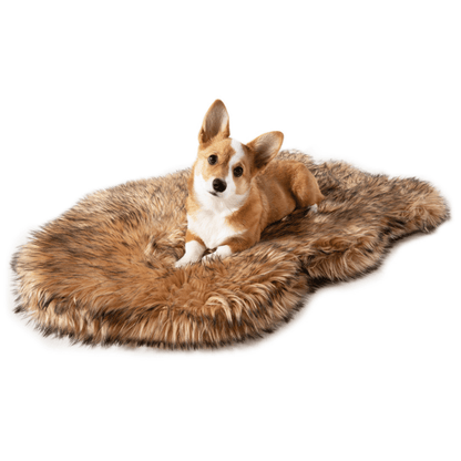 Paw Brands - PupRug by Paw.com™ Faux Fur Orthopedic Dog Bed - Curve Sable Tan
