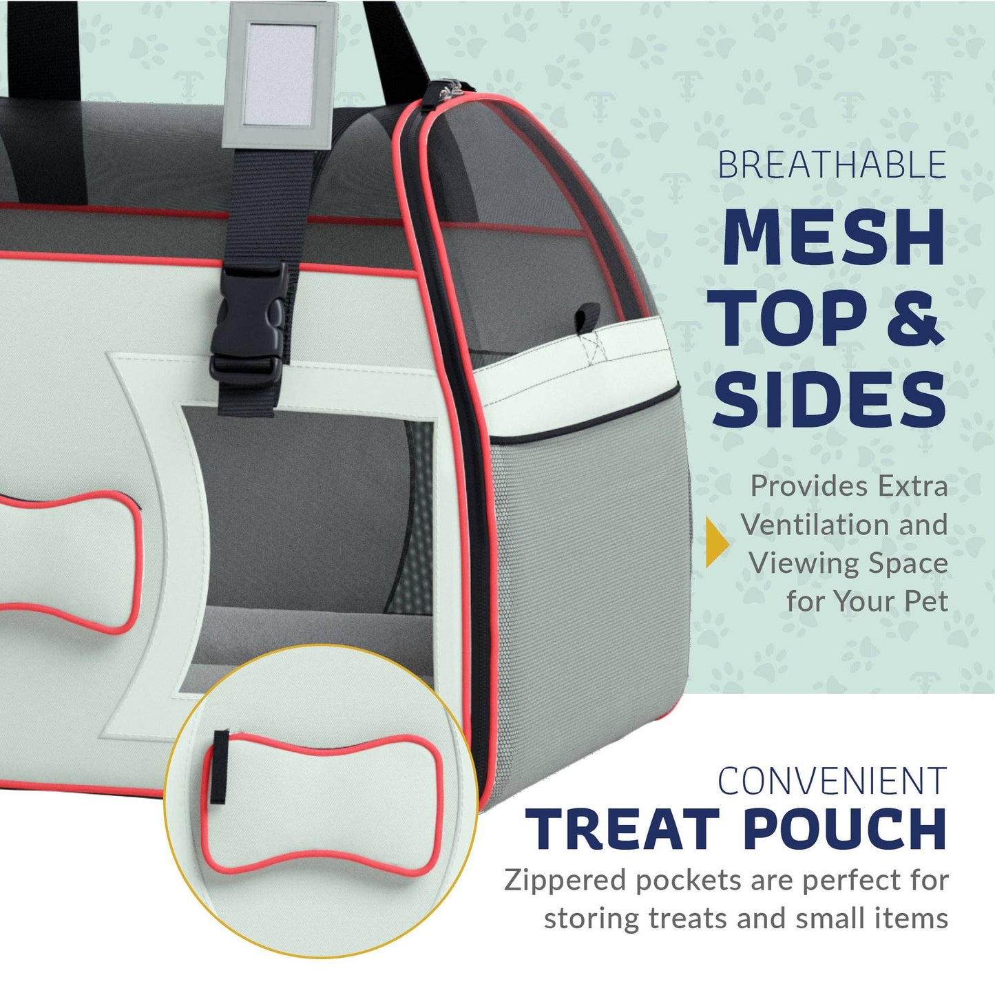 Bone Cruiser Pet Carrier with Removable Wheels - 2 Options: Gray and Red