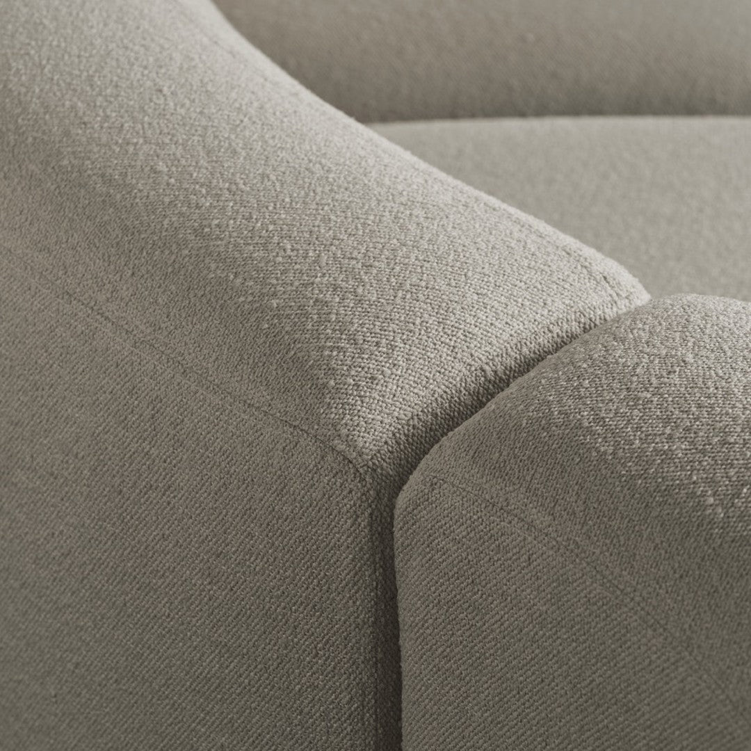 Angle Curved Semi-Circular Sofa w/ Center Pouf