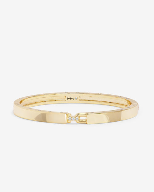 Ashley Lock Cuff 6mm - Gold|White Diamondettes