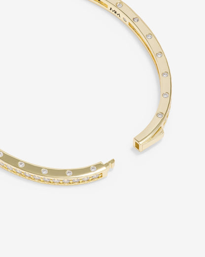 Ashley Pavé Cuff 4mm - Gold|White Diamondettes