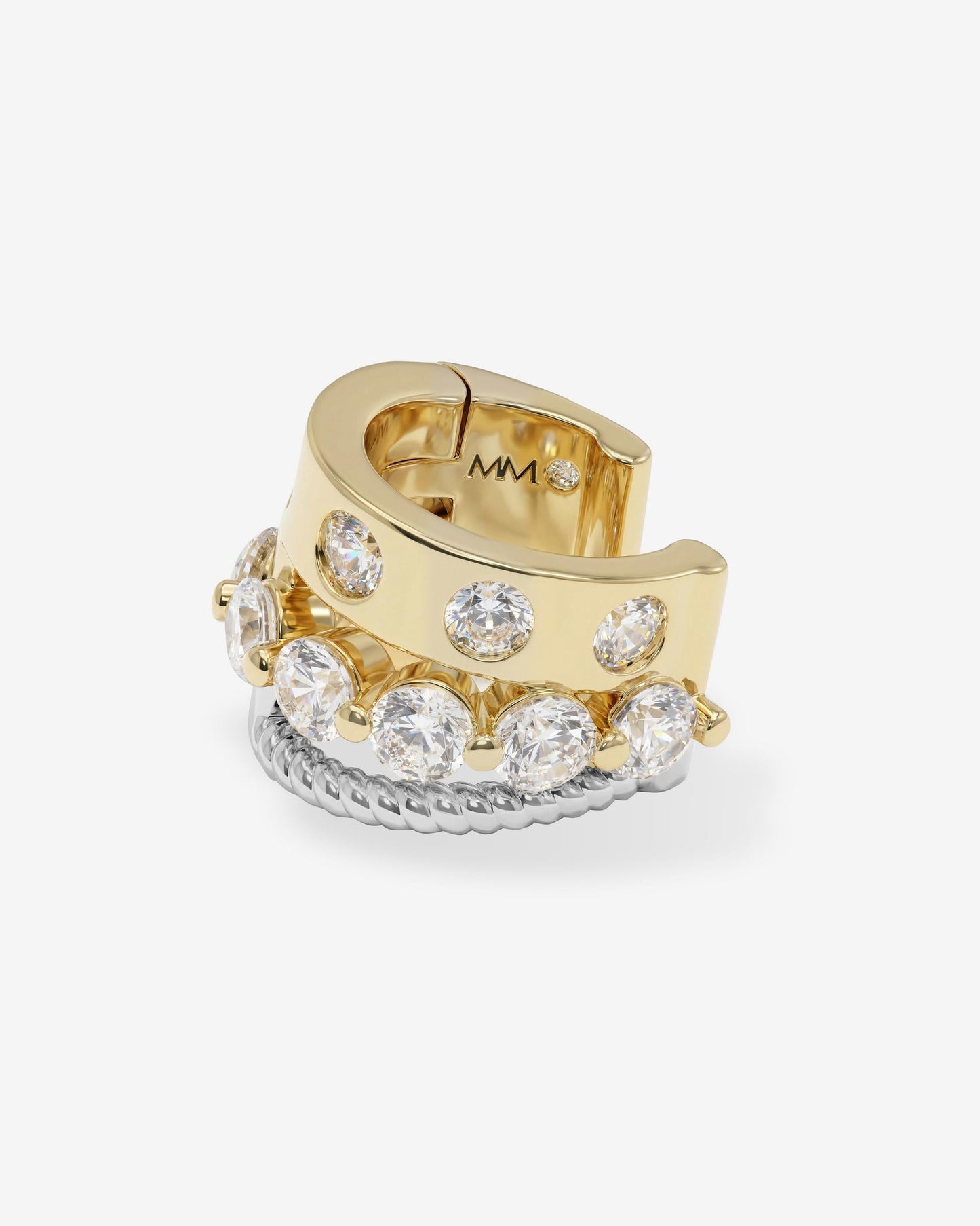 Ashley Venice Ear Cuff - Mixed Metal|White Diamondettes