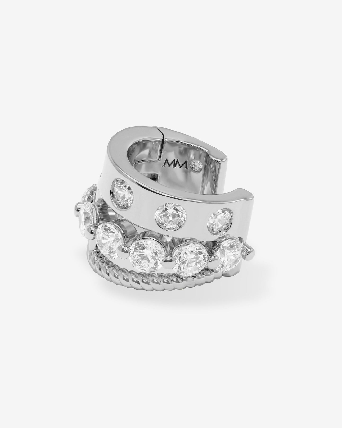Ashley Venice Ear Cuff - Silver|White Diamondettes
