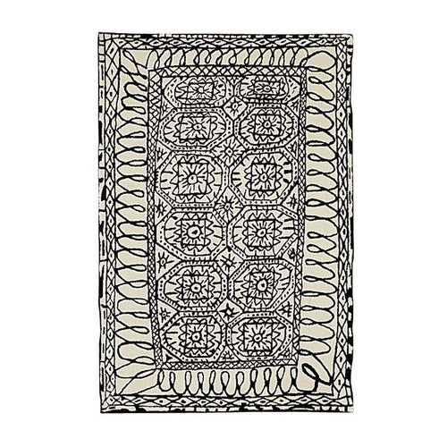 Black on White Rug