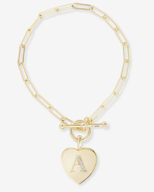 Love Letters Charm Bracelet - Gold|White Diamondettes