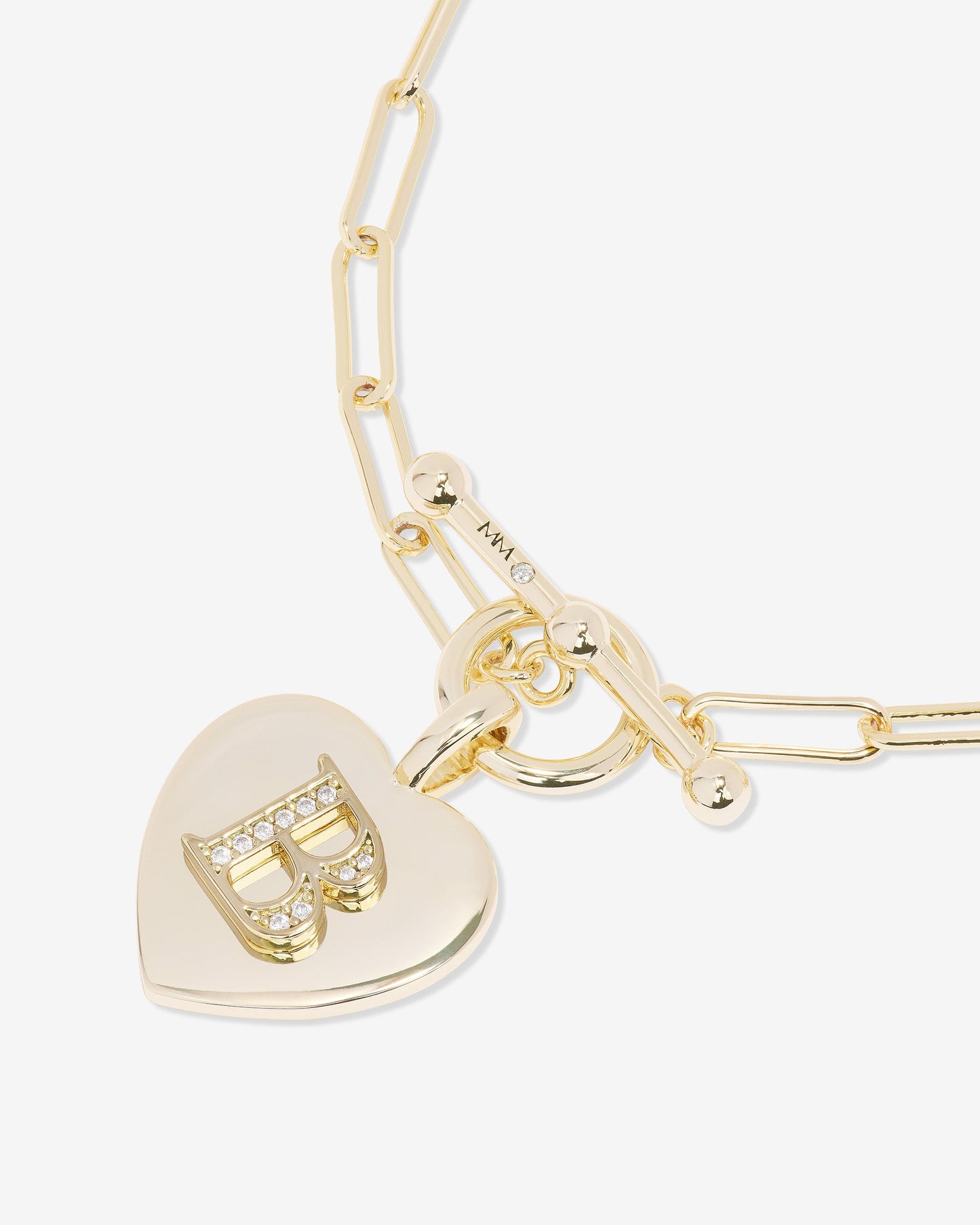 Love Letters Charm Bracelet - Gold|White Diamondettes