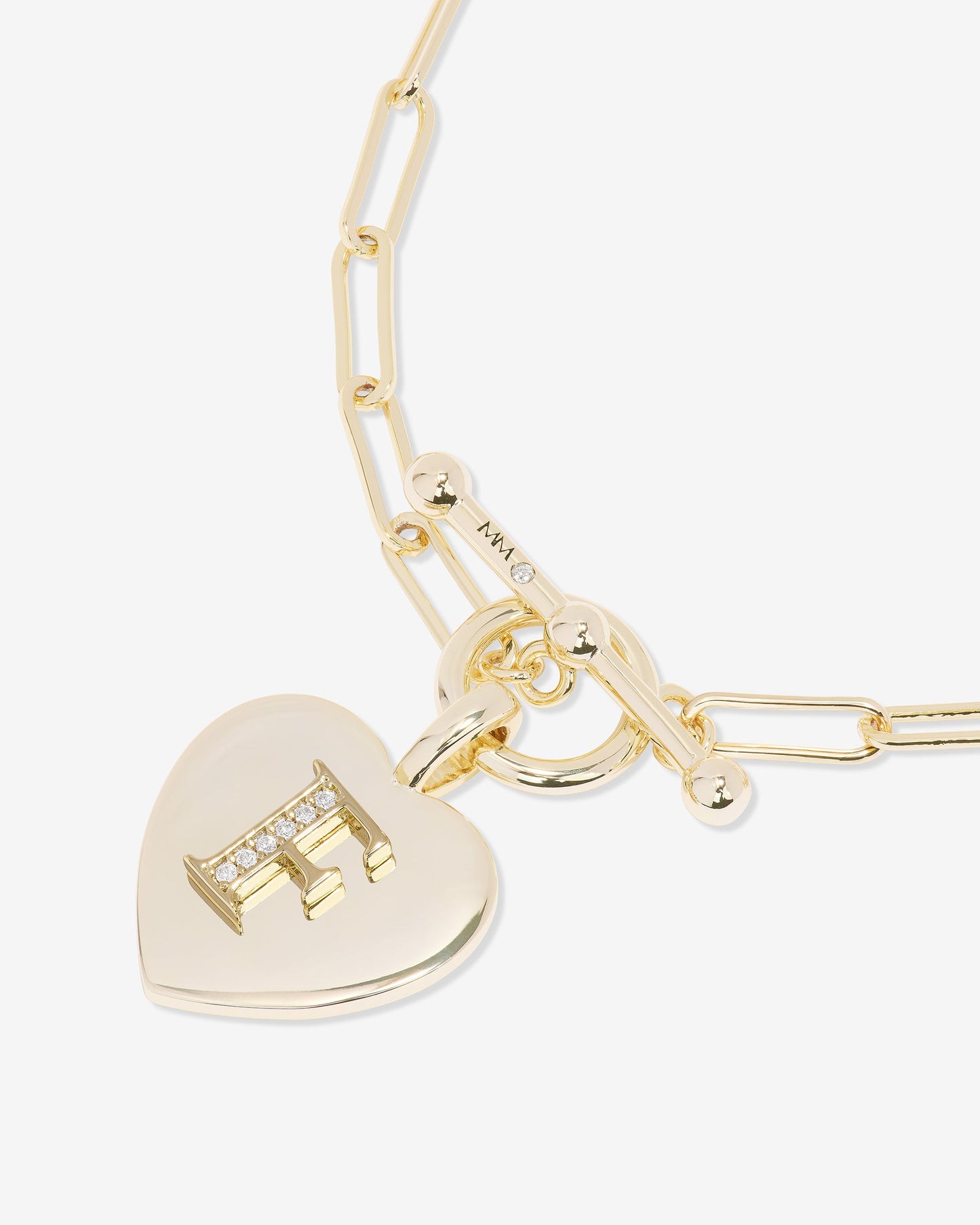 Love Letters Charm Bracelet - Gold|White Diamondettes