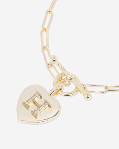 Love Letters Charm Bracelet - Gold|White Diamondettes