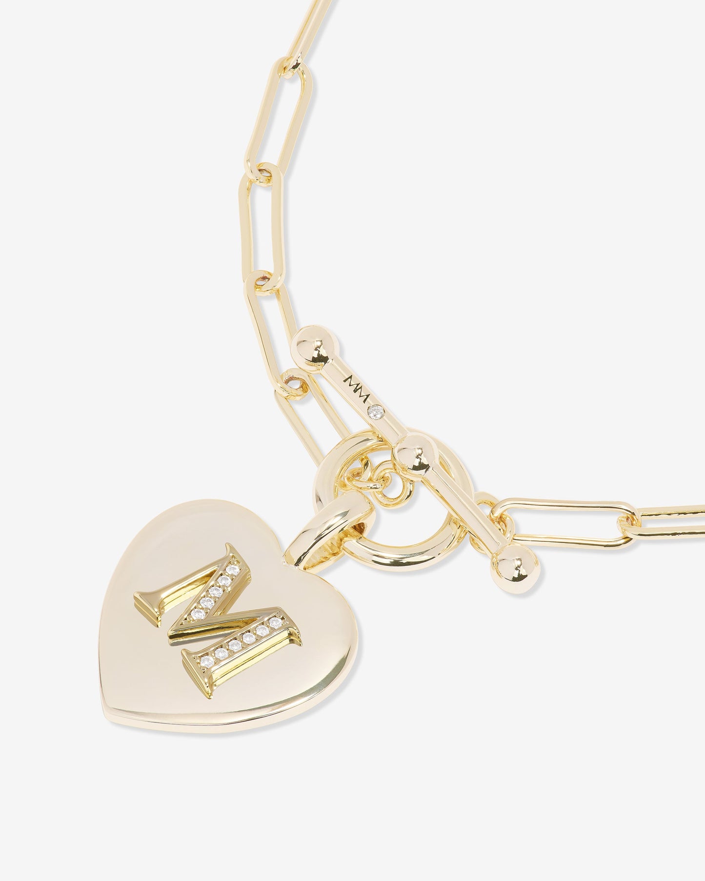 Love Letters Charm Bracelet - Gold|White Diamondettes