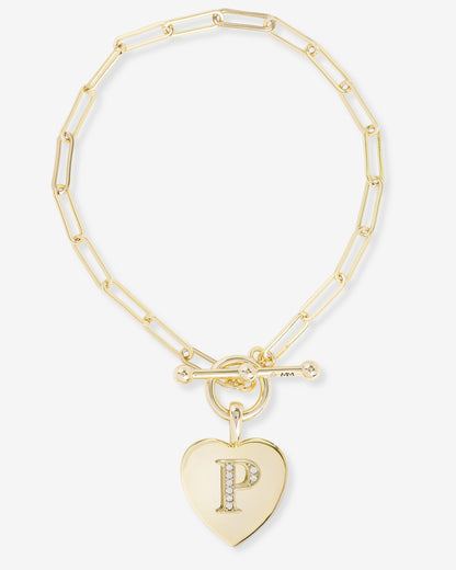 Love Letters Charm Bracelet - Gold|White Diamondettes