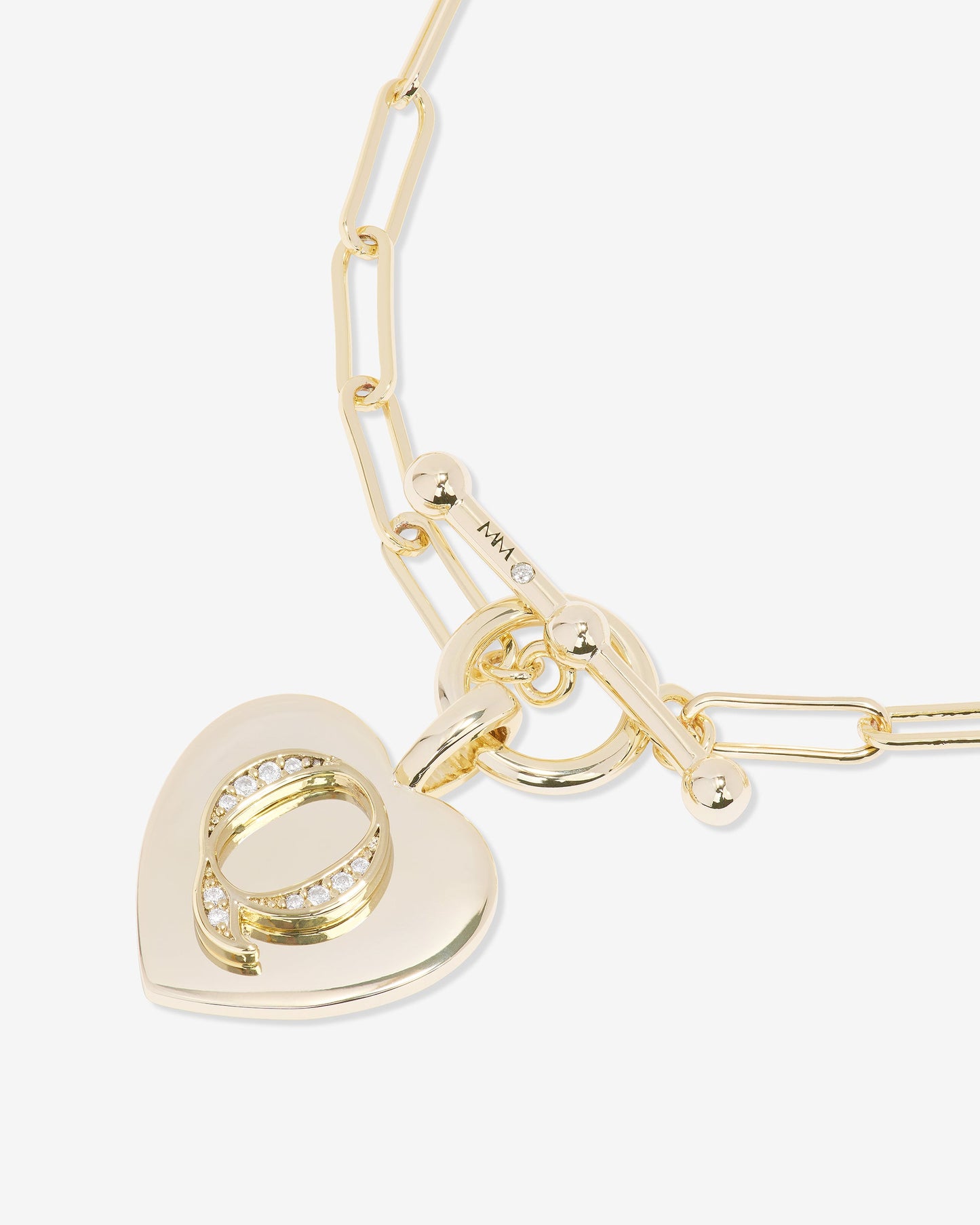Love Letters Charm Bracelet - Gold|White Diamondettes