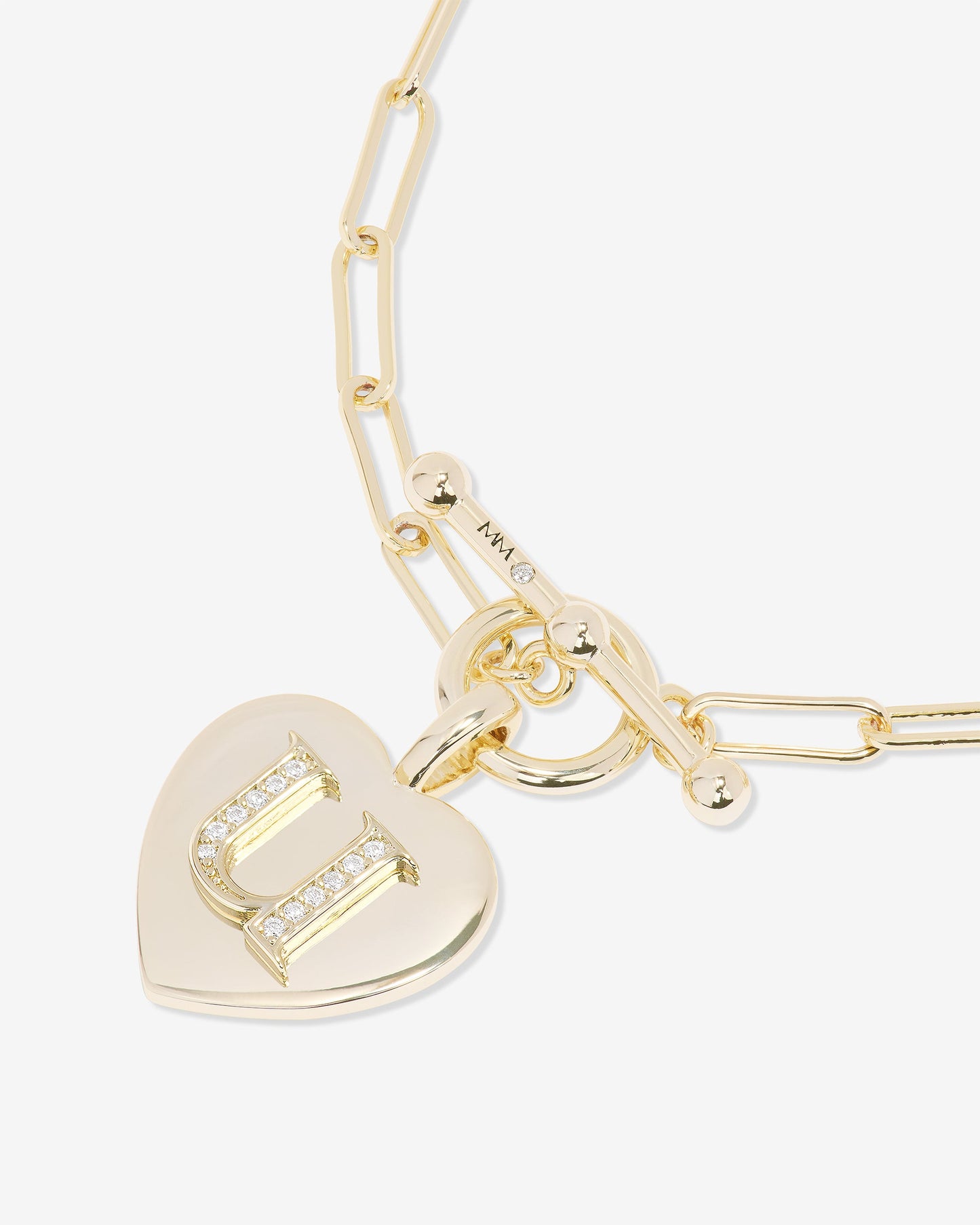 Love Letters Charm Bracelet - Gold|White Diamondettes