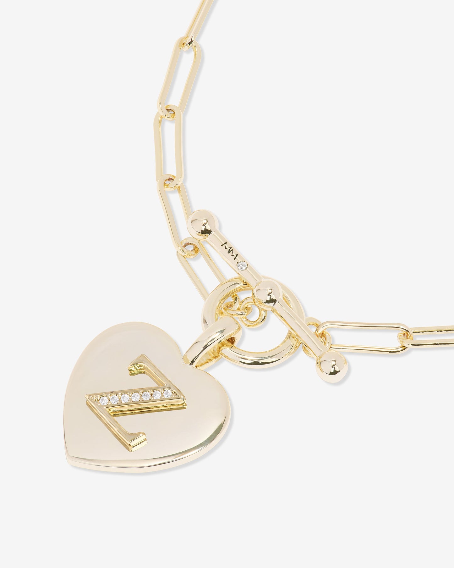 Love Letters Charm Bracelet - Gold|White Diamondettes