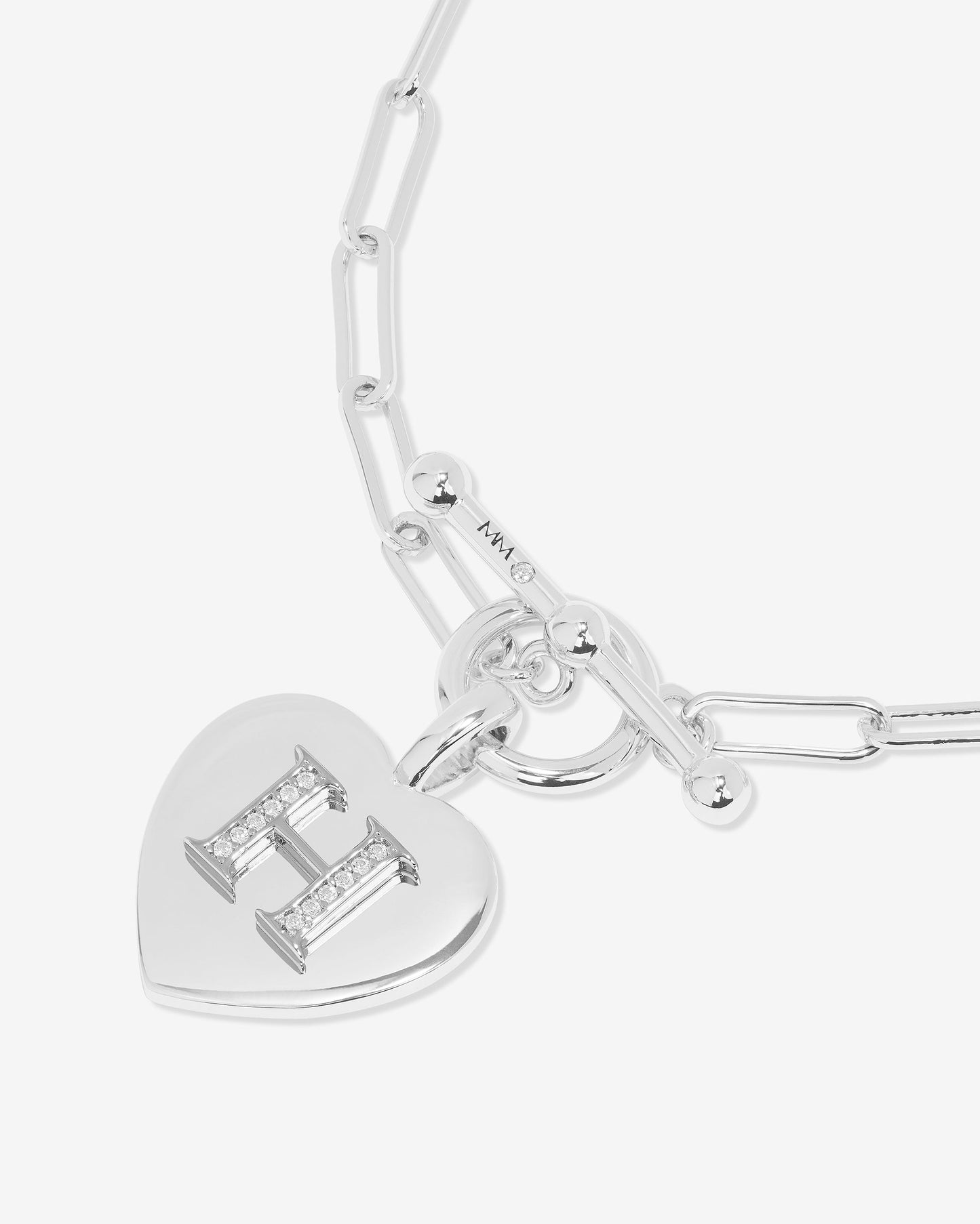 Love Letters Charm Bracelet - Silver|White Diamondettes