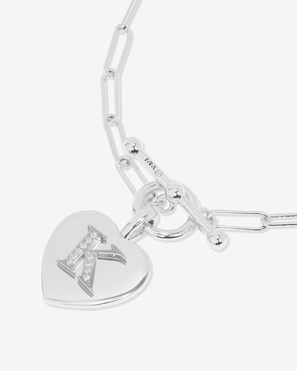 Love Letters Charm Bracelet - Silver|White Diamondettes