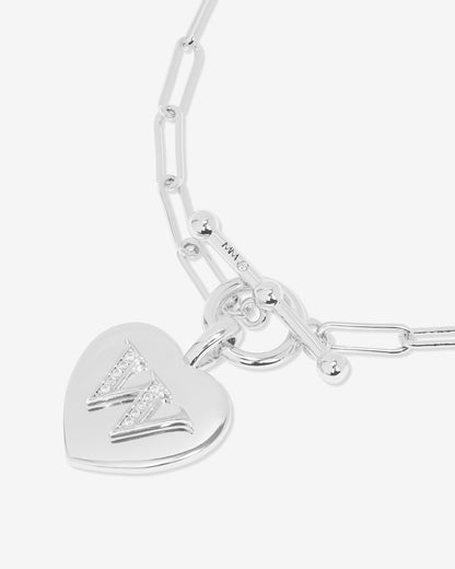 Love Letters Charm Bracelet - Silver|White Diamondettes