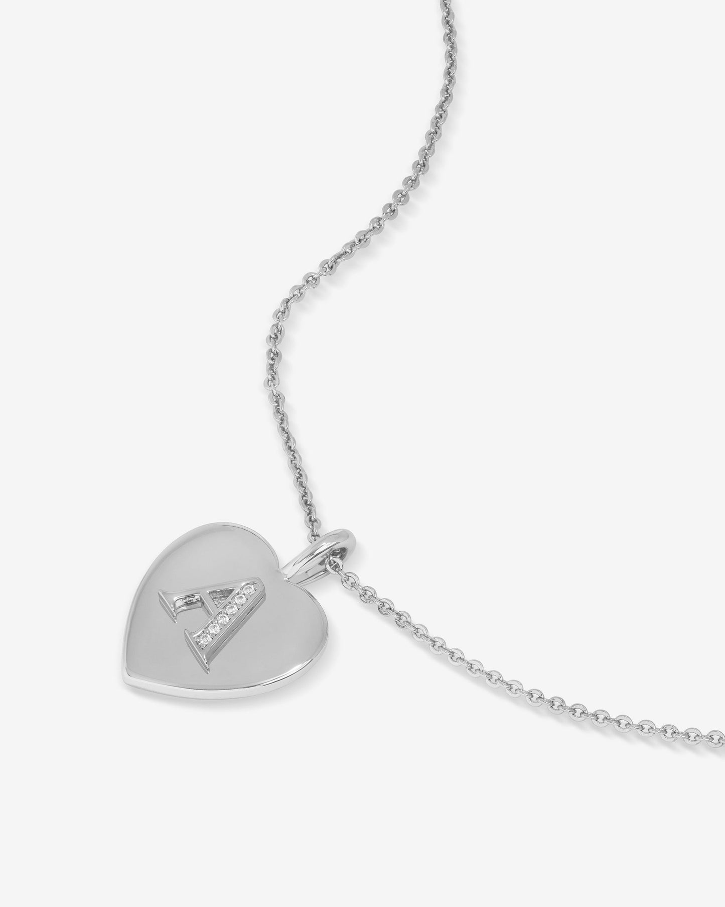 Love Letters Pendant Necklace - Silver|White Diamondettes